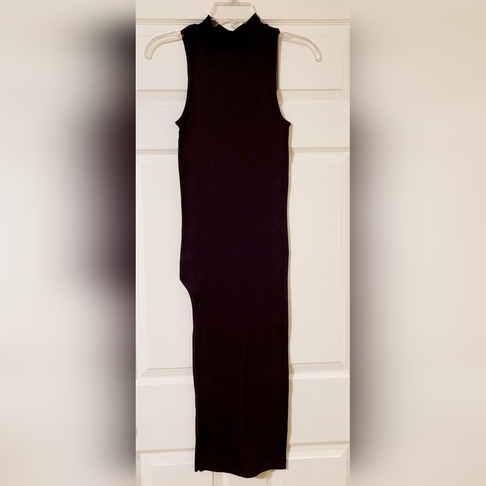 NWT Dark Brown Structured Contour Rib High Neck Sleeveless Mid - Picture 5 of 13